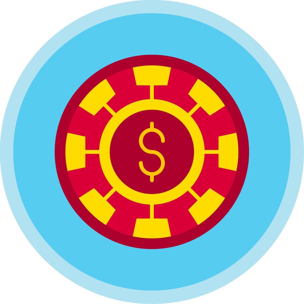 Chip Flat Multi Circle Icon vector