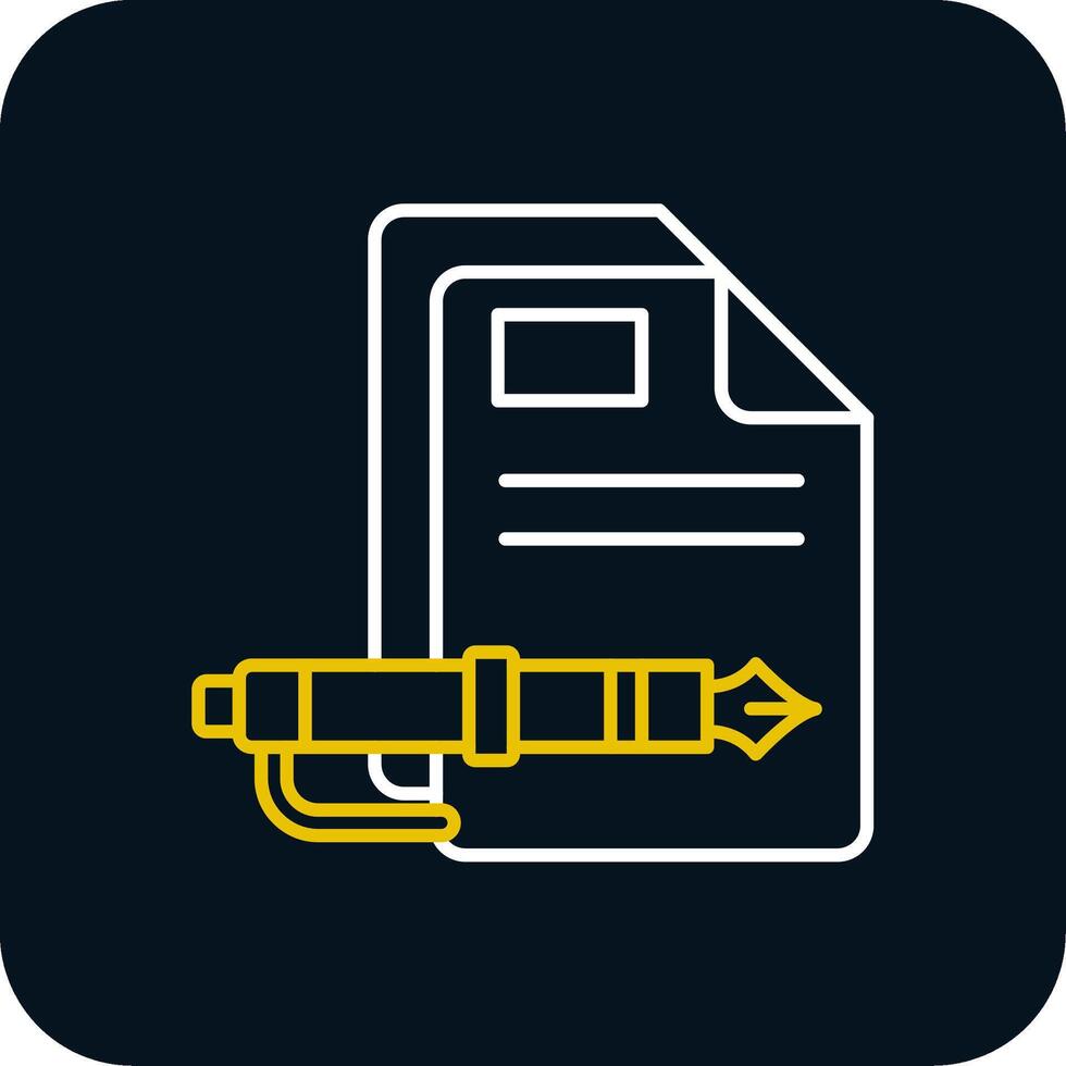 Document Line Yellow White Icon vector