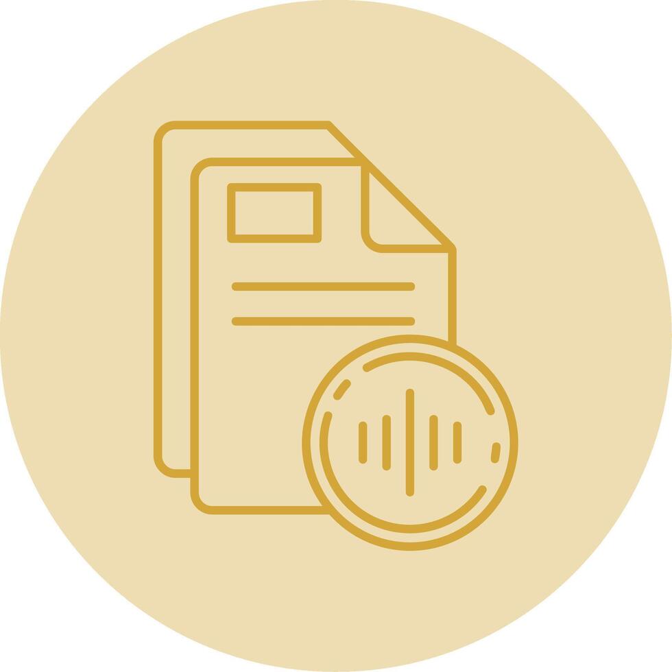 Audio Line Yellow Circle Icon vector