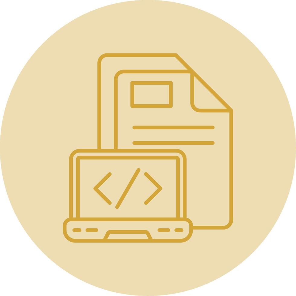 Coding Line Yellow Circle Icon vector