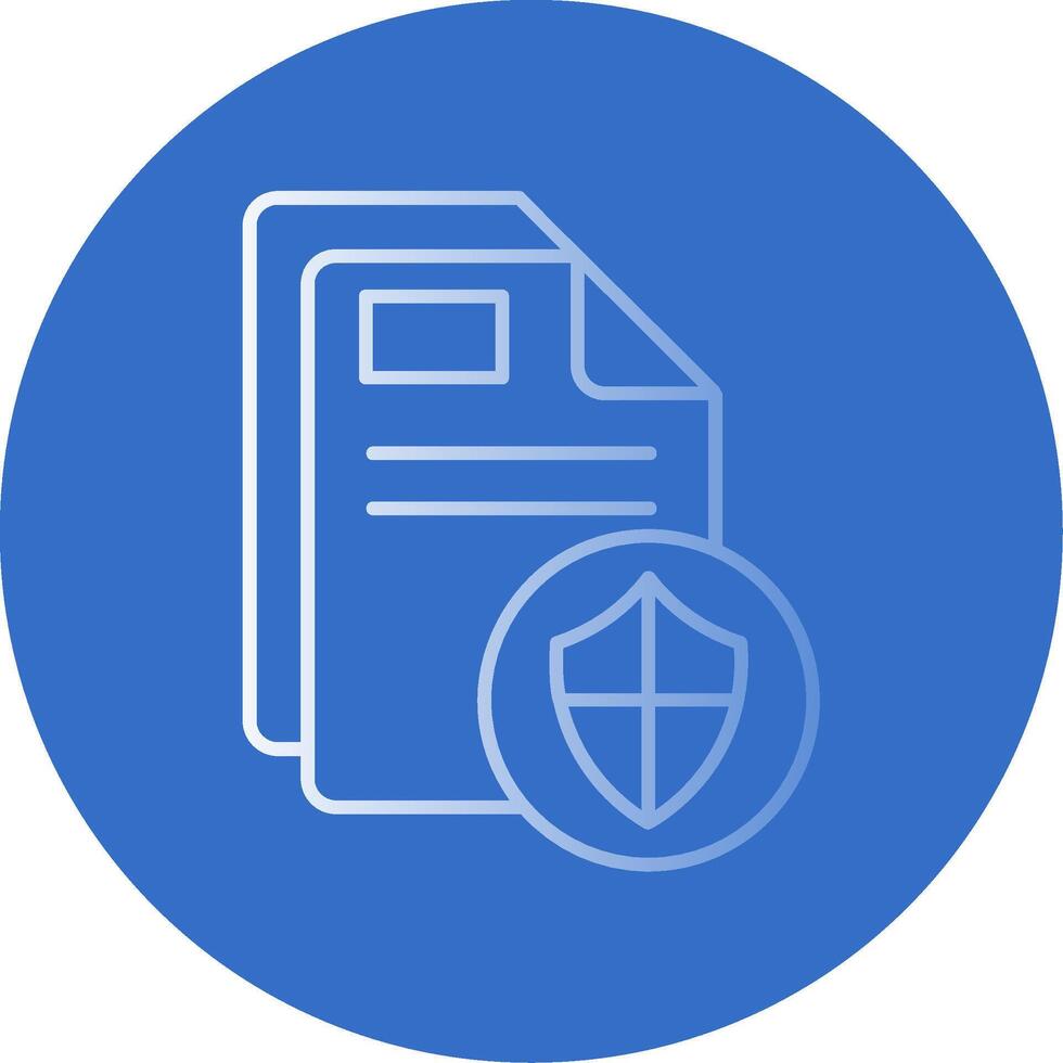 Protect Gradient Line Circle Icon vector