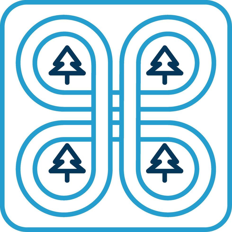 Overpass Line Blue Two Color Icon vector