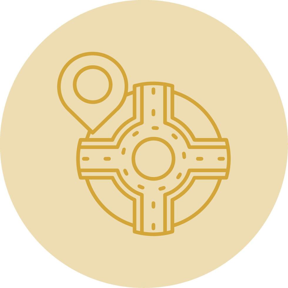 alfiler línea amarillo circulo icono vector