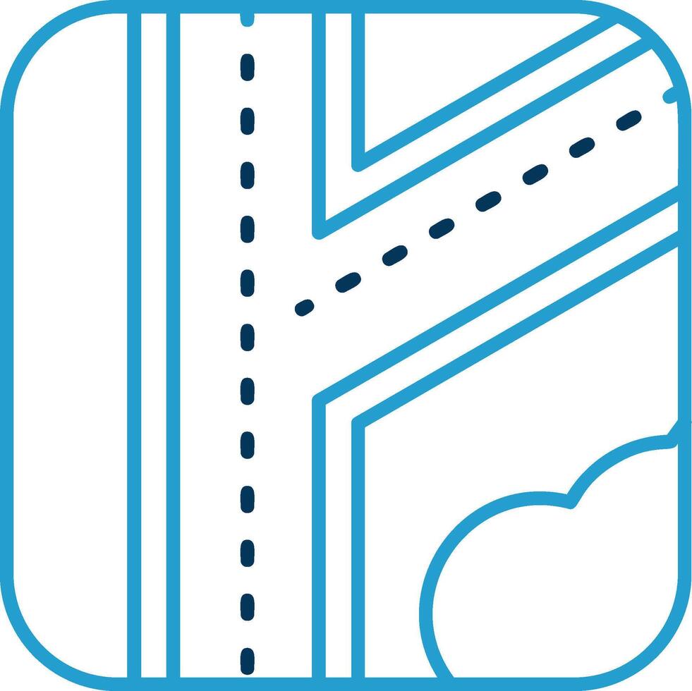 Road Line Blue Two Color Icon vector