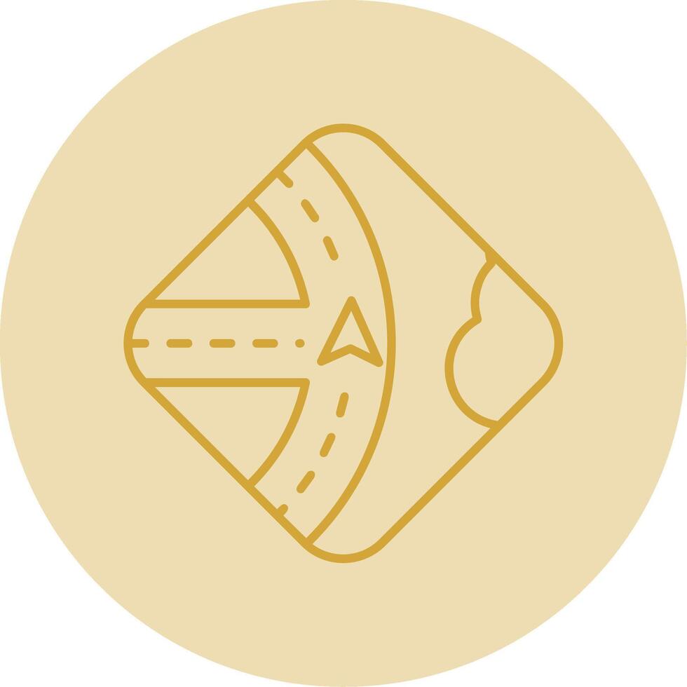 Navigation Line Yellow Circle Icon vector