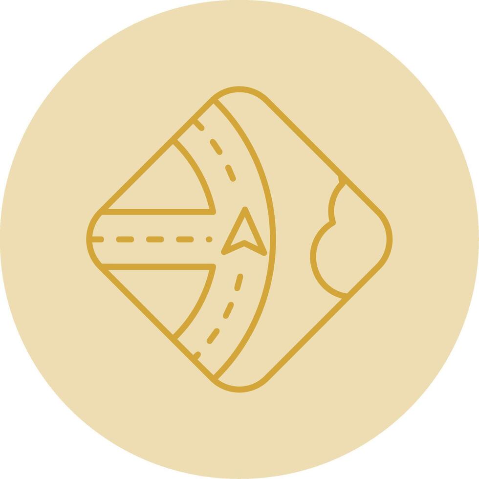 Navigation Line Yellow Circle Icon vector