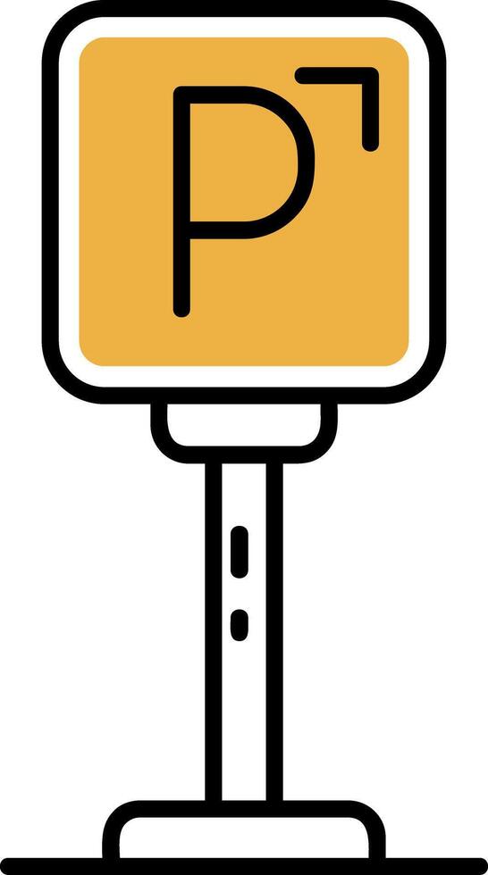 Parking Skined Filled Icon vector