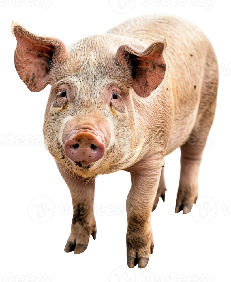 AI generated Adult pig standing on transparent background - stock png. png