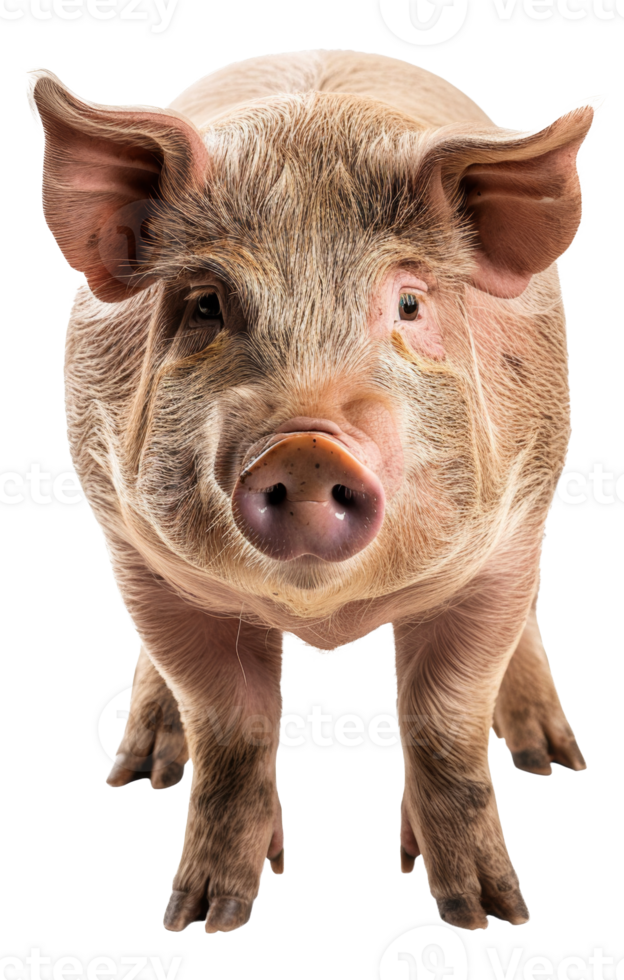 AI generated Adult pig standing on transparent background - stock png. png