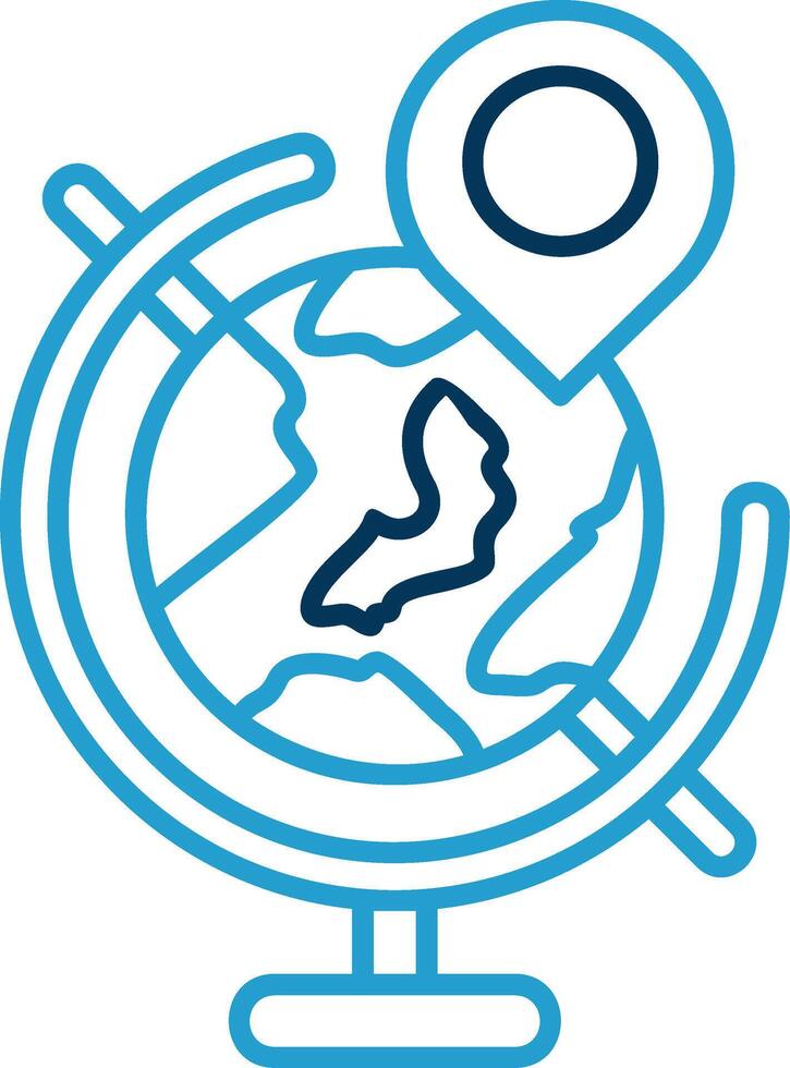 Globe Line Blue Two Color Icon vector