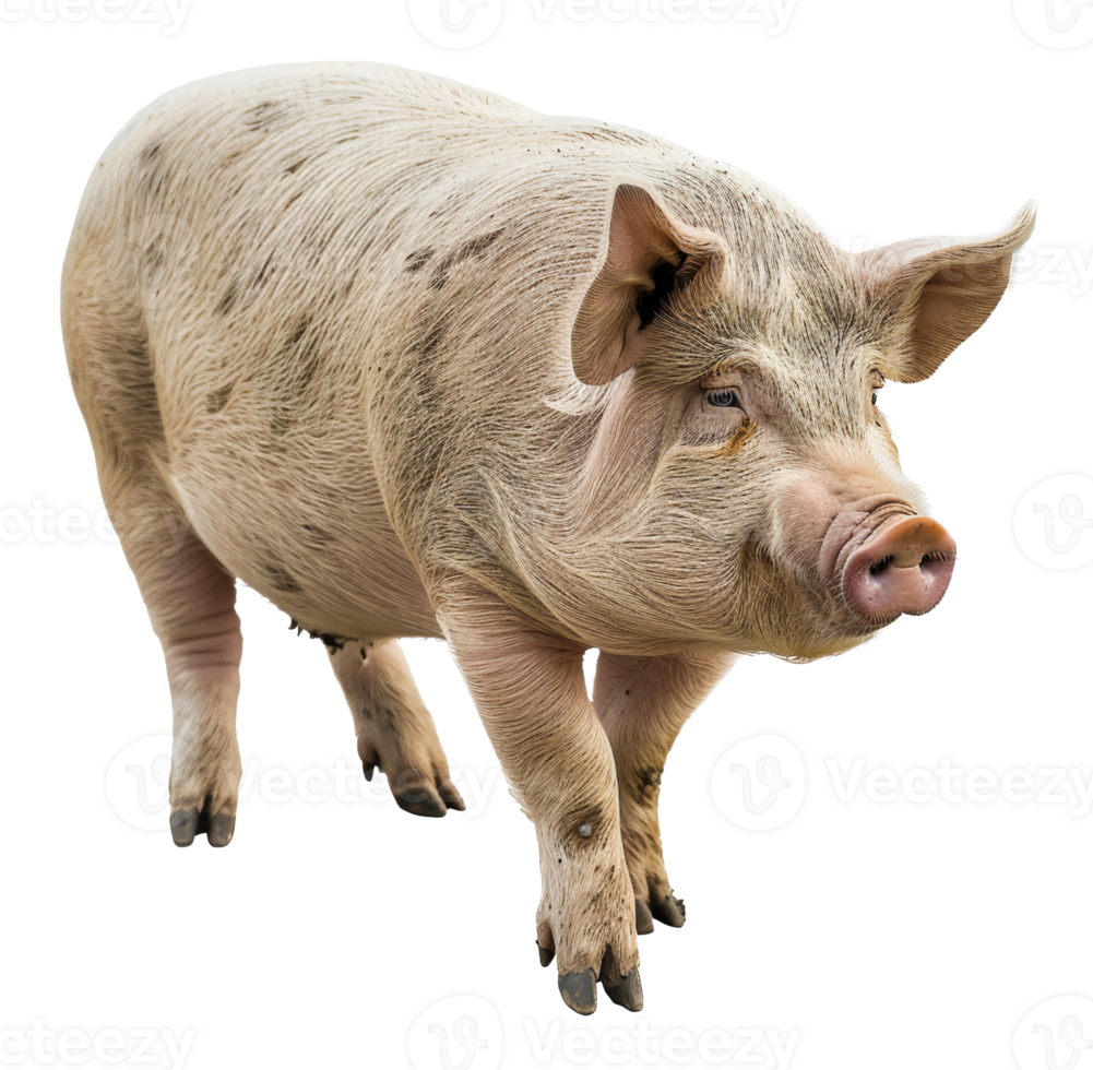 AI generated Adult pig standing on transparent background - stock png. png