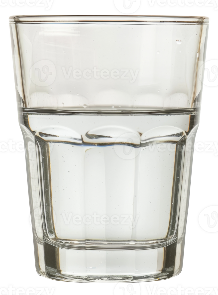 AI generated Clear glass tumbler filled with water on transparent background - stock png. png