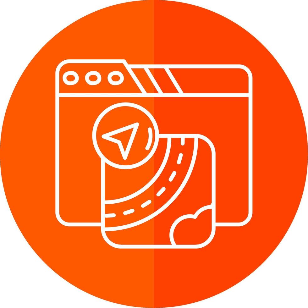 Gpu Line Red Circle Icon vector