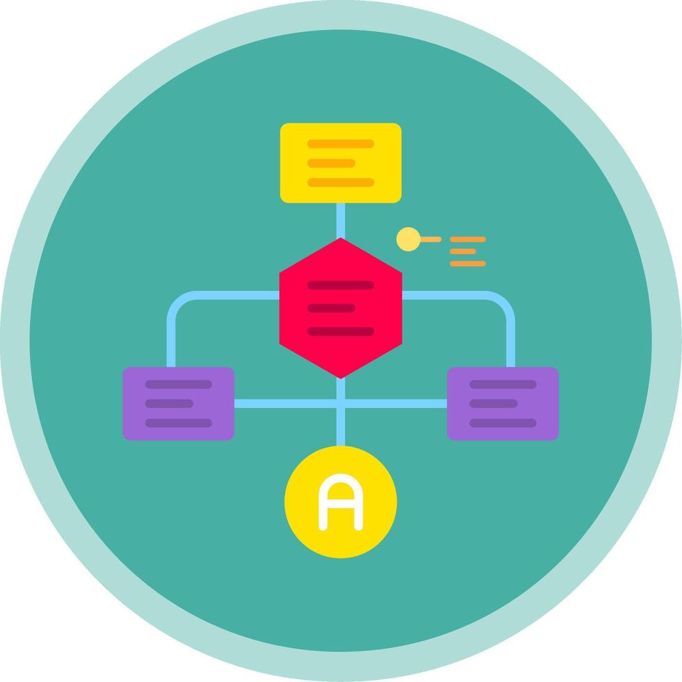 Flowchart Flat Multi Circle Icon vector