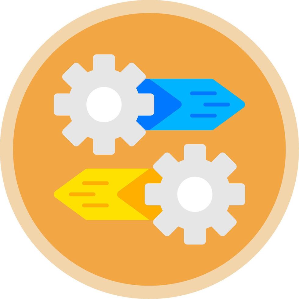 engranaje plano multi circulo icono vector