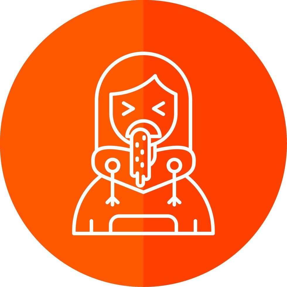 Vomit Line Red Circle Icon vector