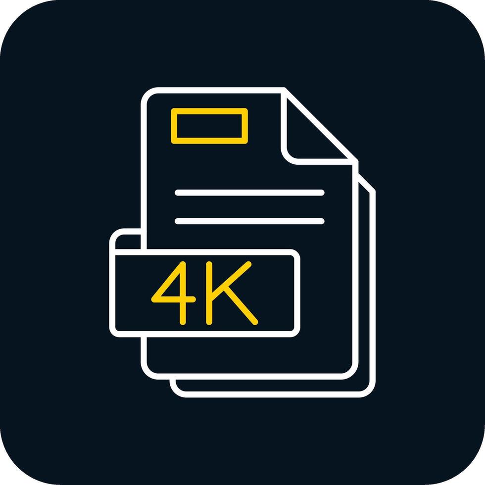 4k Line Yellow White Icon vector