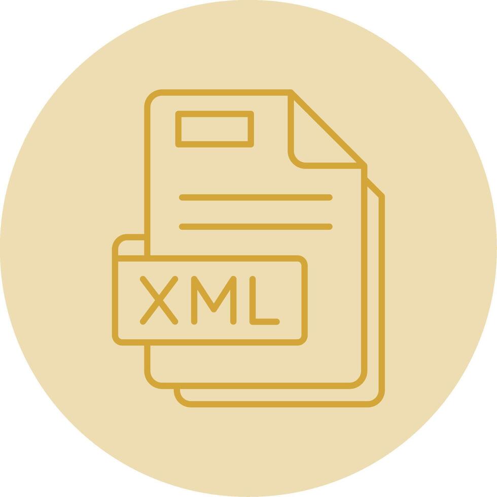Xml Line Yellow Circle Icon vector