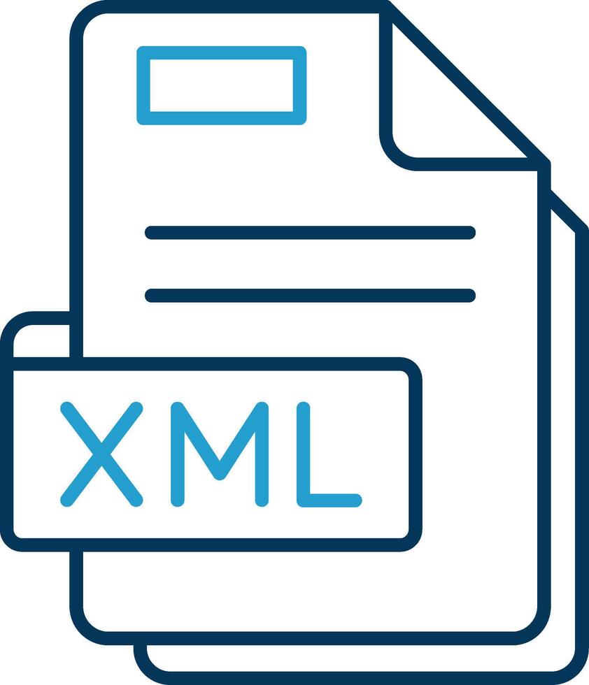 Xml Line Blue Two Color Icon vector