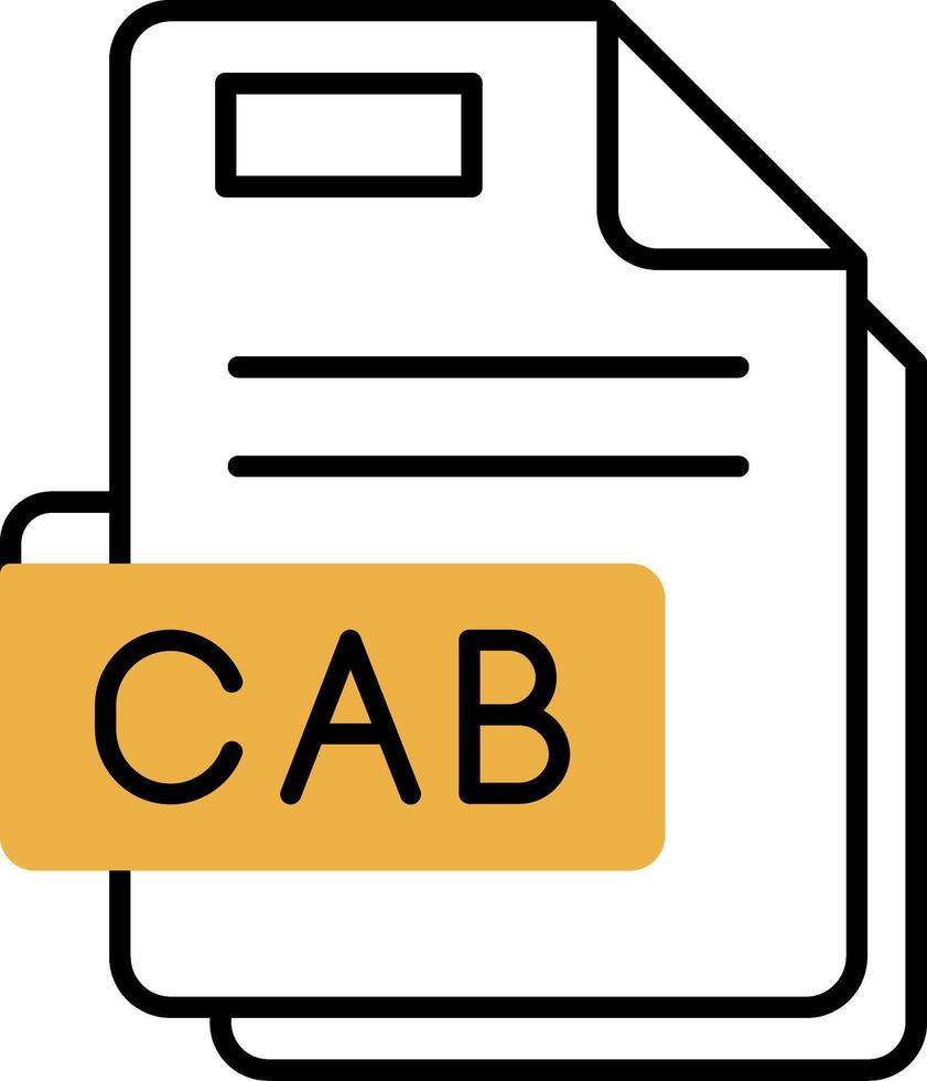 Cab Skined Filled Icon vector