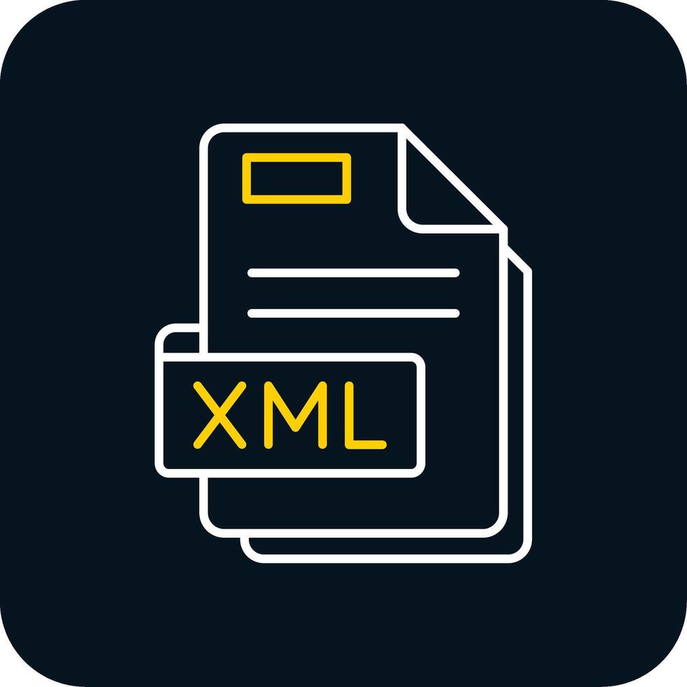 Xml Line Yellow White Icon vector