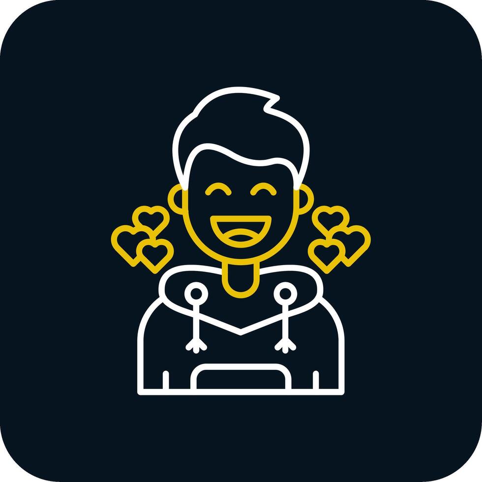 Love Line Yellow White Icon vector