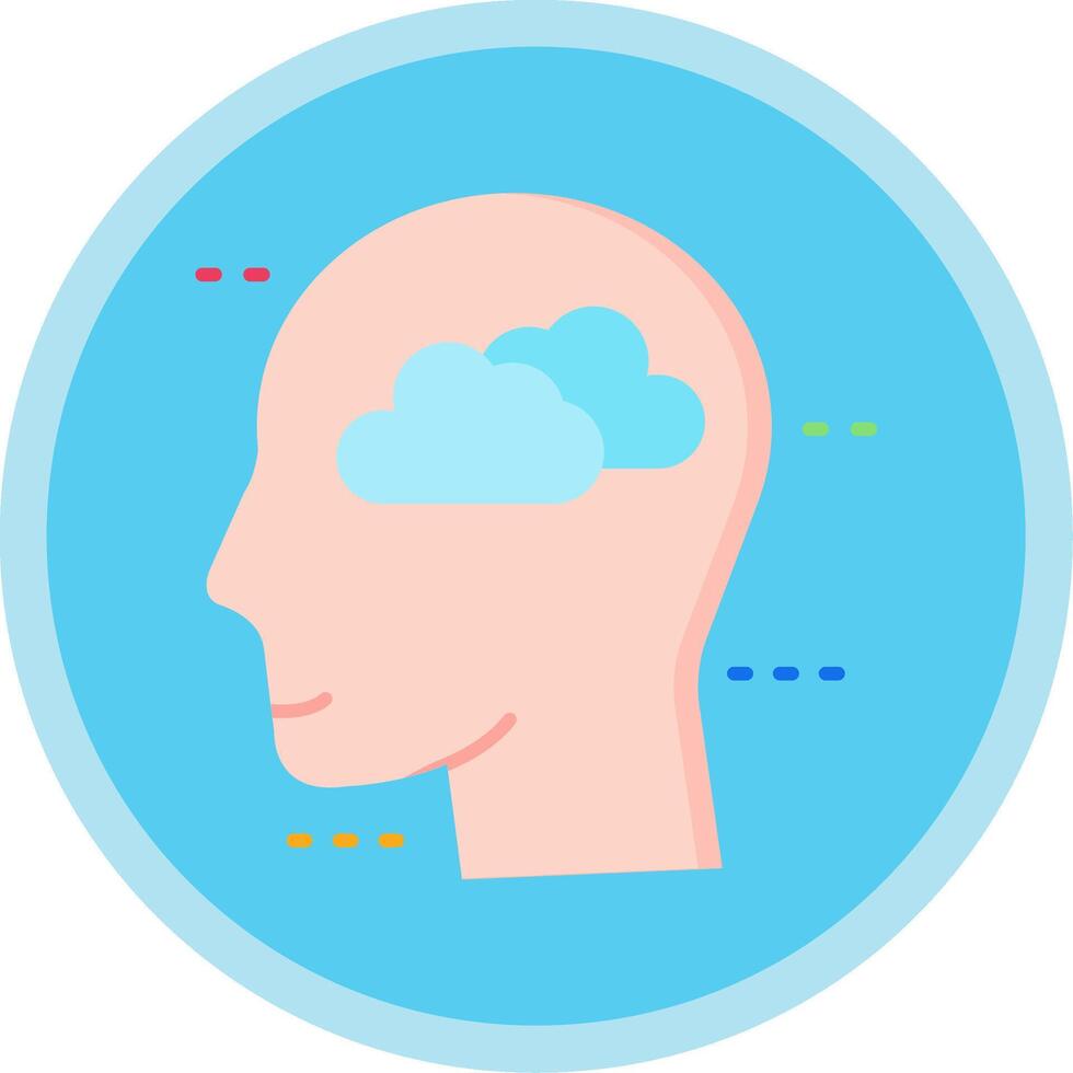 Cloud Flat Multi Circle Icon vector