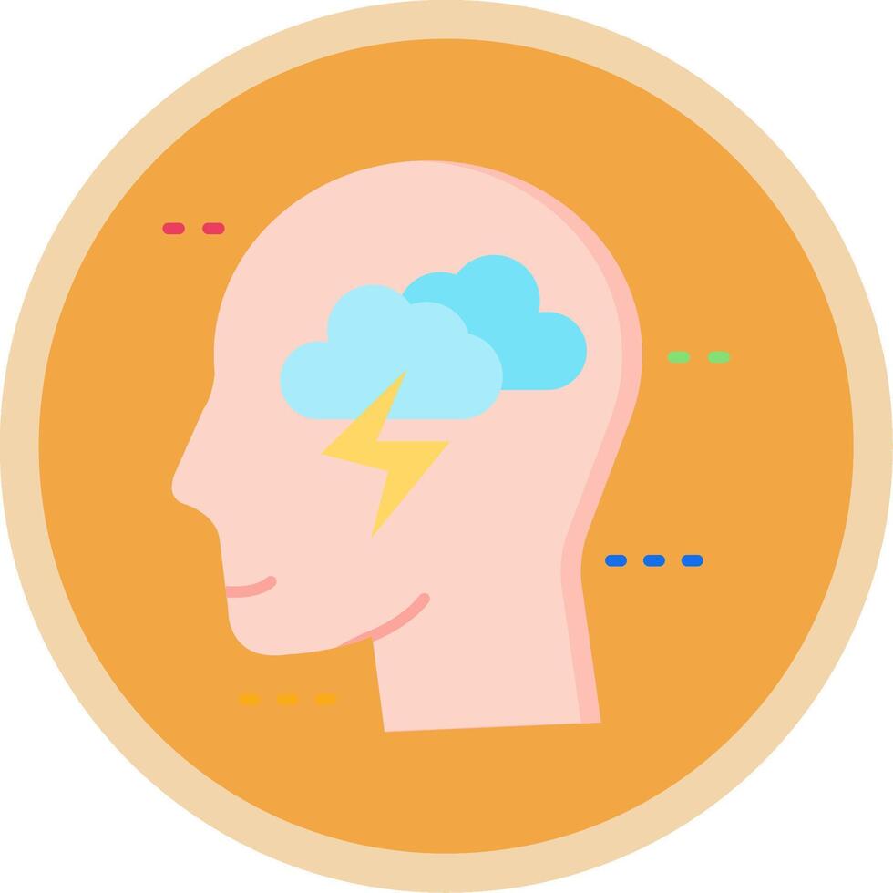 Brainstorm Flat Multi Circle Icon vector
