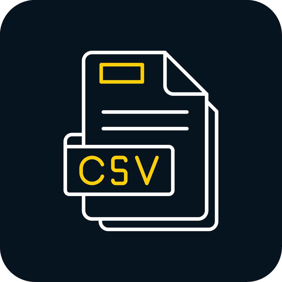 Csv Line Yellow White Icon vector