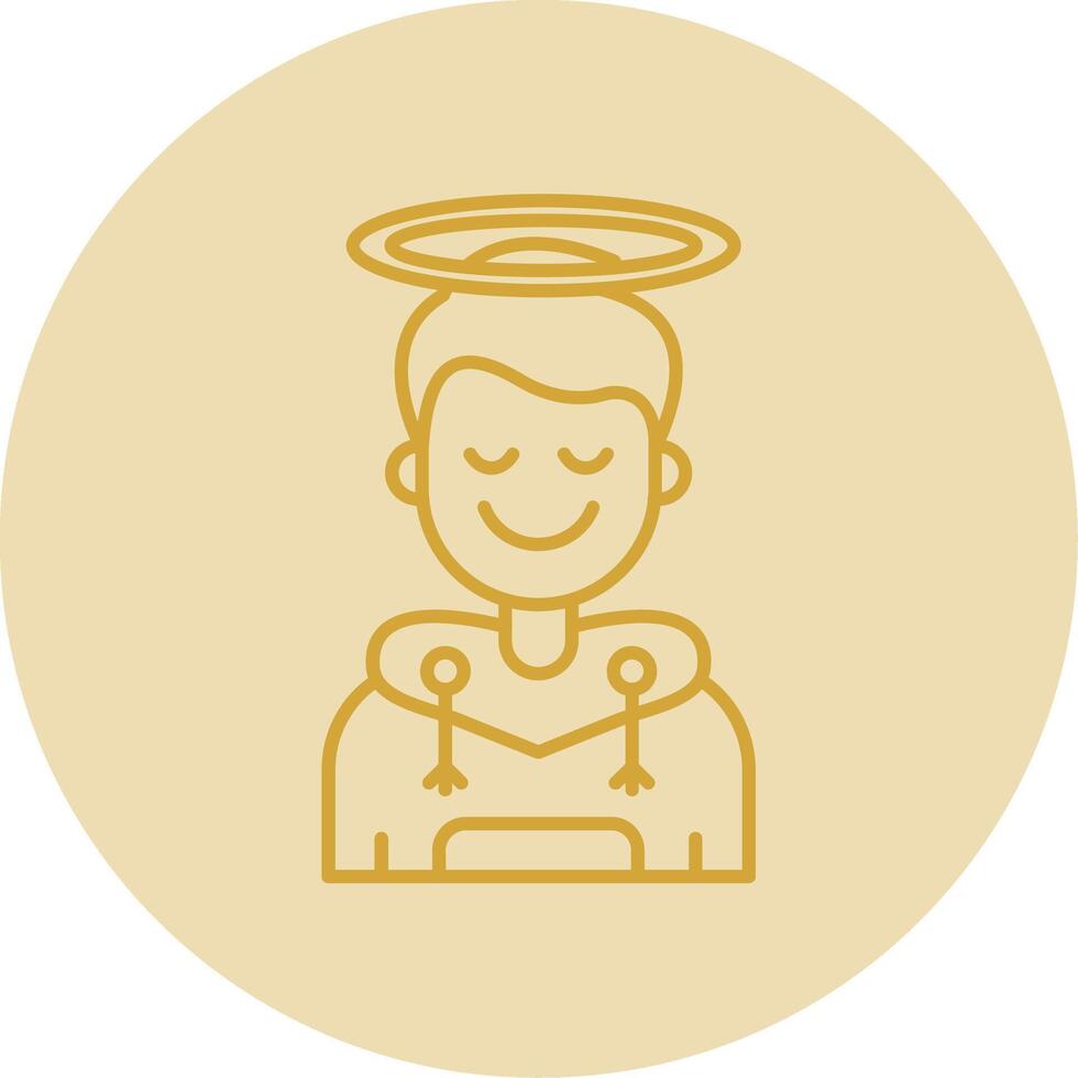 Angel Line Yellow Circle Icon vector