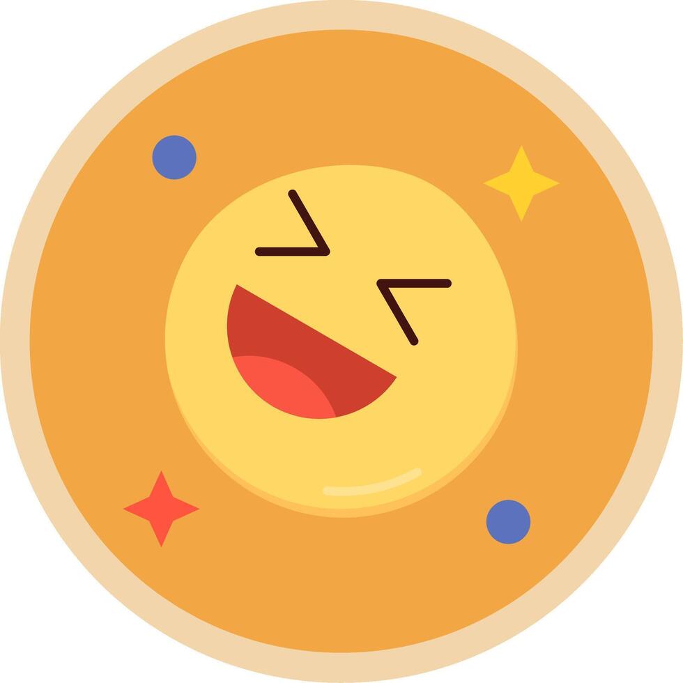 Laugh Flat Multi Circle Icon vector