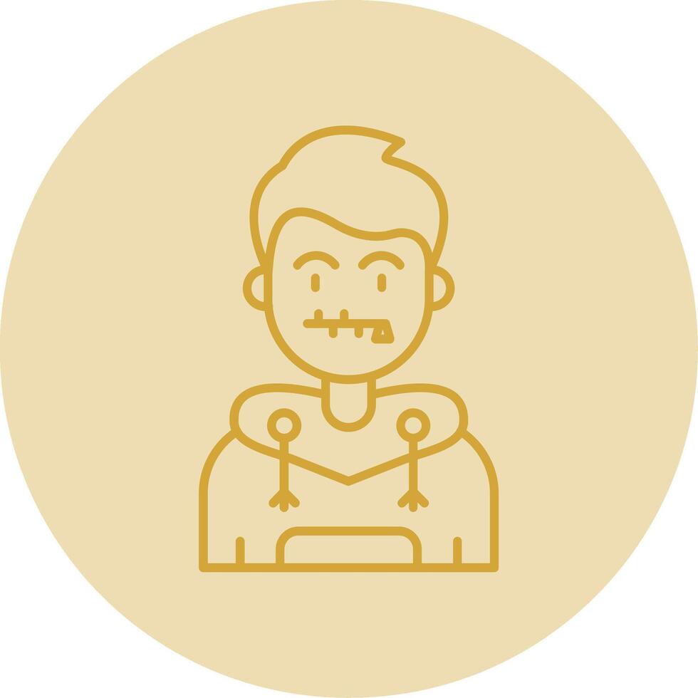 Zipped Line Yellow Circle Icon vector