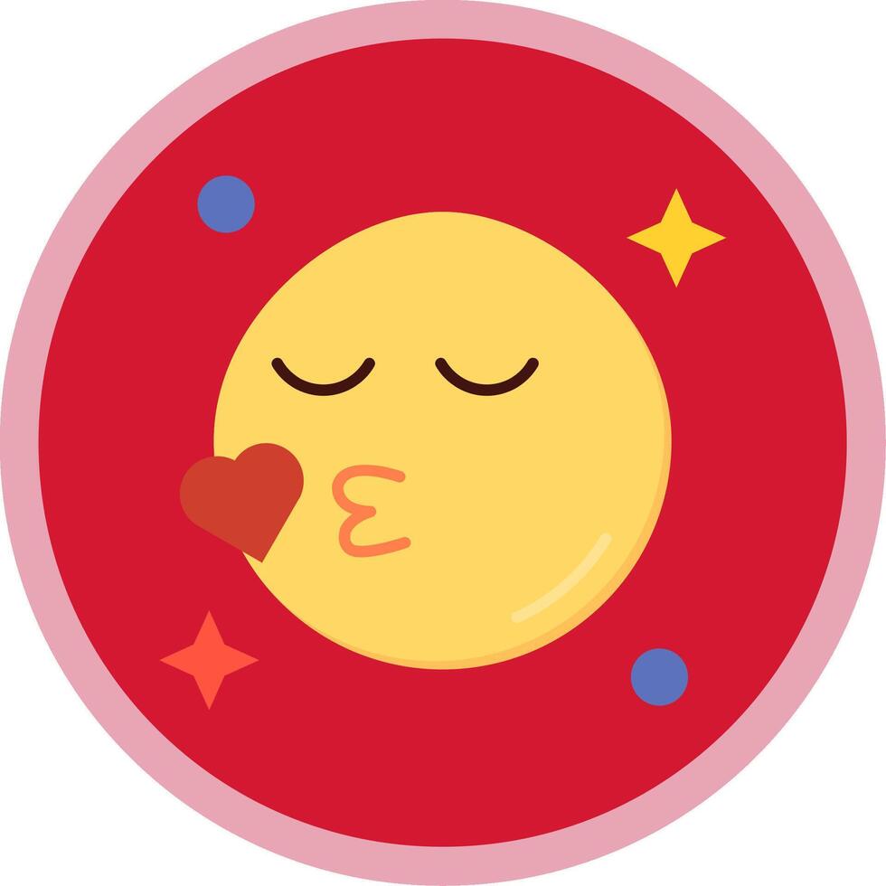 Kiss Flat Multi Circle Icon vector