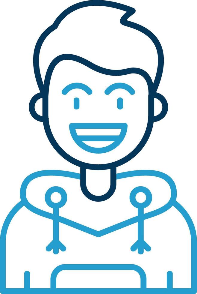 Smile Line Blue Two Color Icon vector