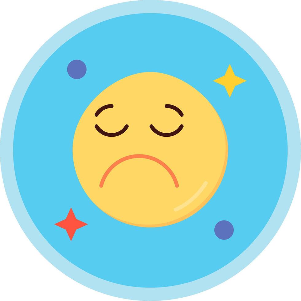 Sad Flat Multi Circle Icon vector