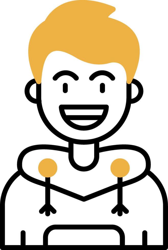 sonrisa desollado lleno icono vector