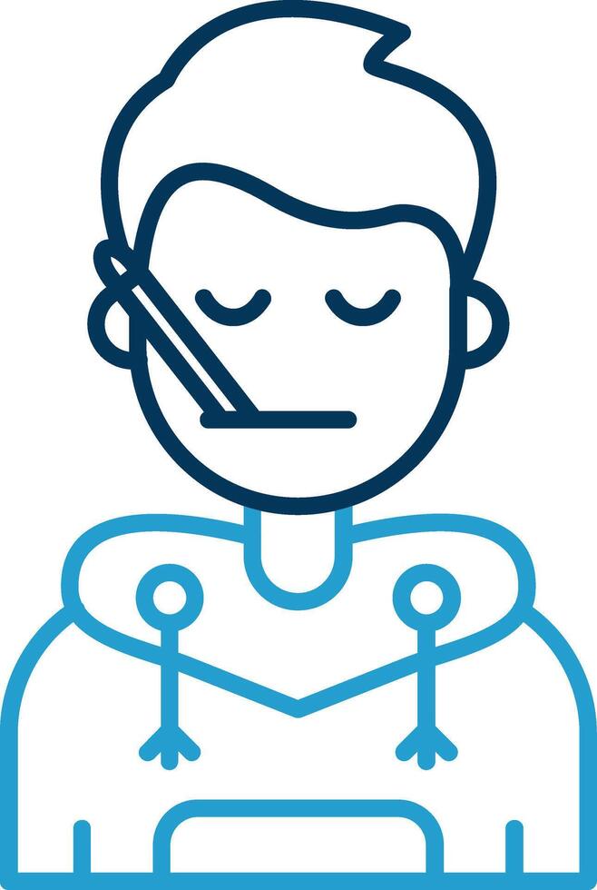 Sick Line Blue Two Color Icon vector