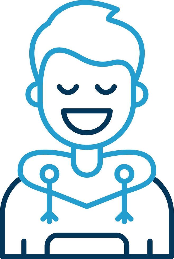 Relieved Line Blue Two Color Icon vector