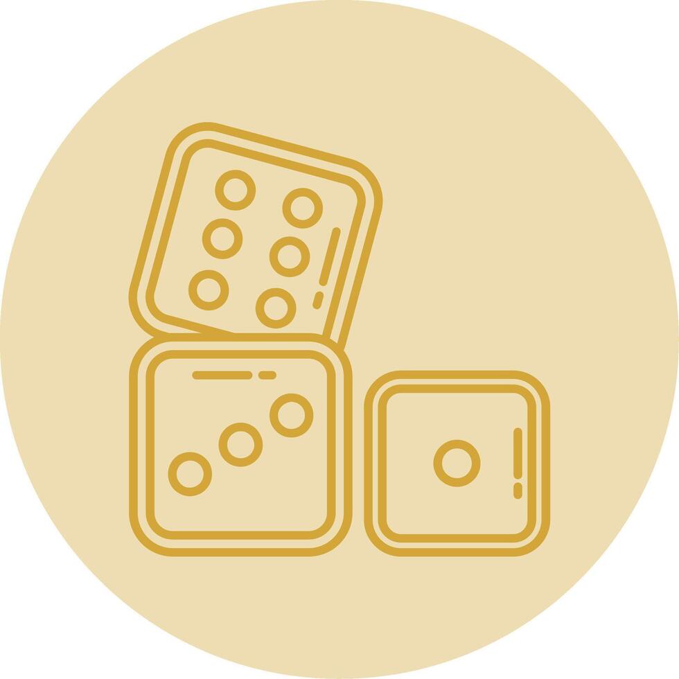 Dices Line Yellow Circle Icon vector