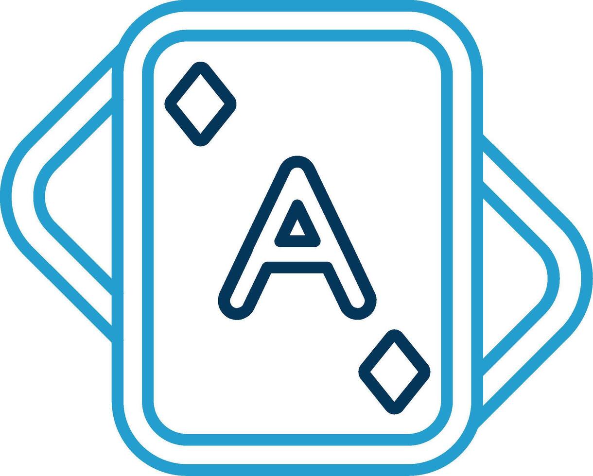 Aces Line Blue Two Color Icon vector