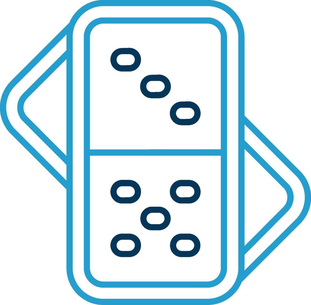 Domino Line Blue Two Color Icon vector