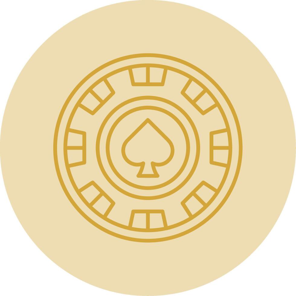 Chip Line Yellow Circle Icon vector