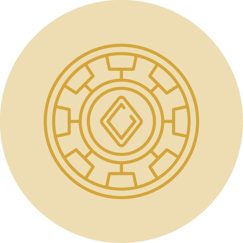 Chip Line Yellow Circle Icon vector