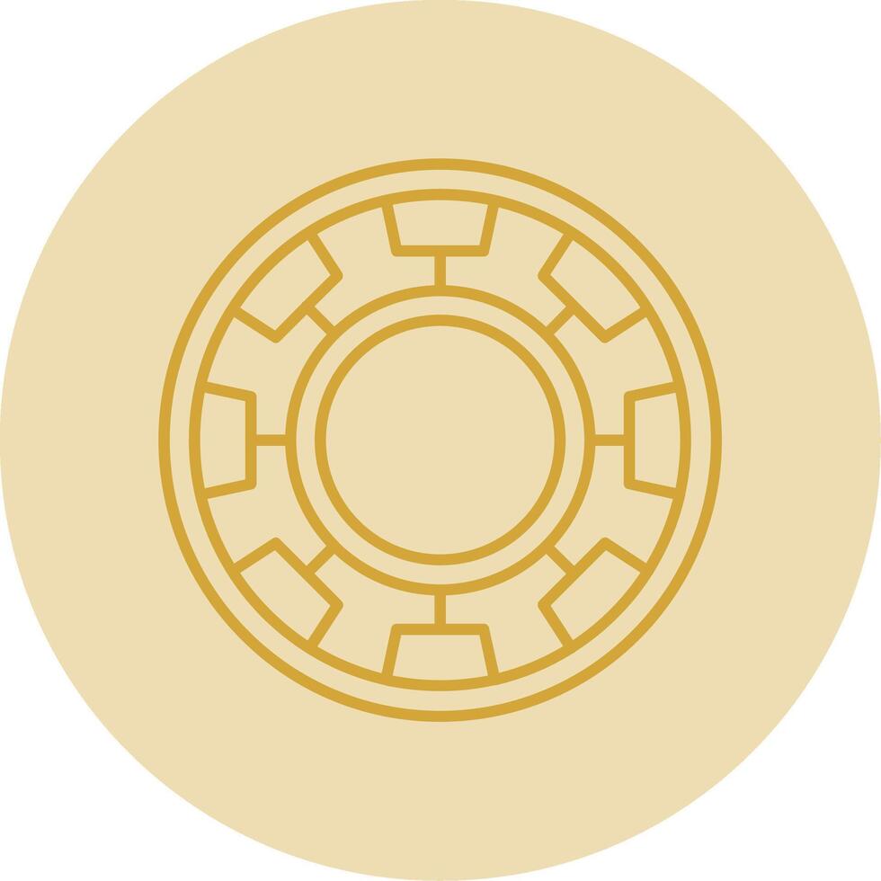 Chip Line Yellow Circle Icon vector