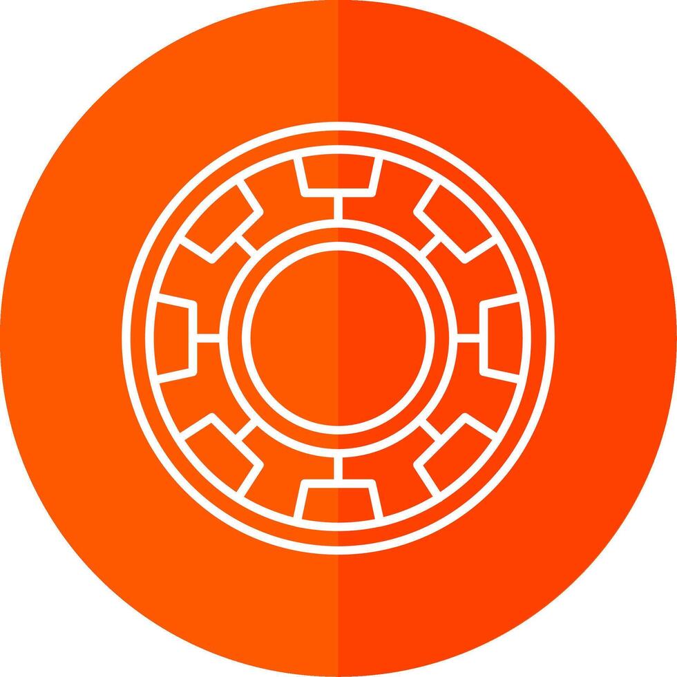 Chip Line Red Circle Icon vector
