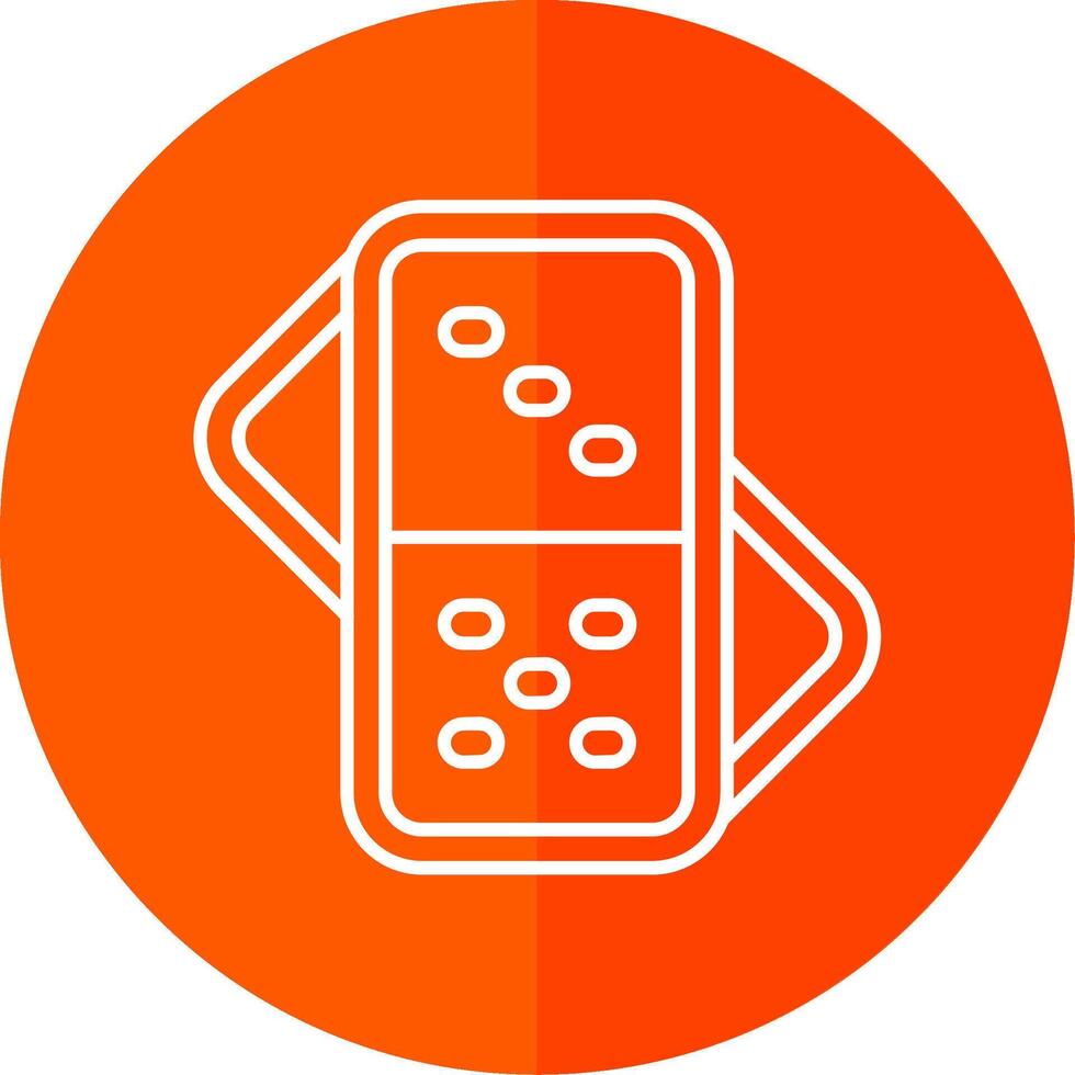 Domino Line Red Circle Icon vector