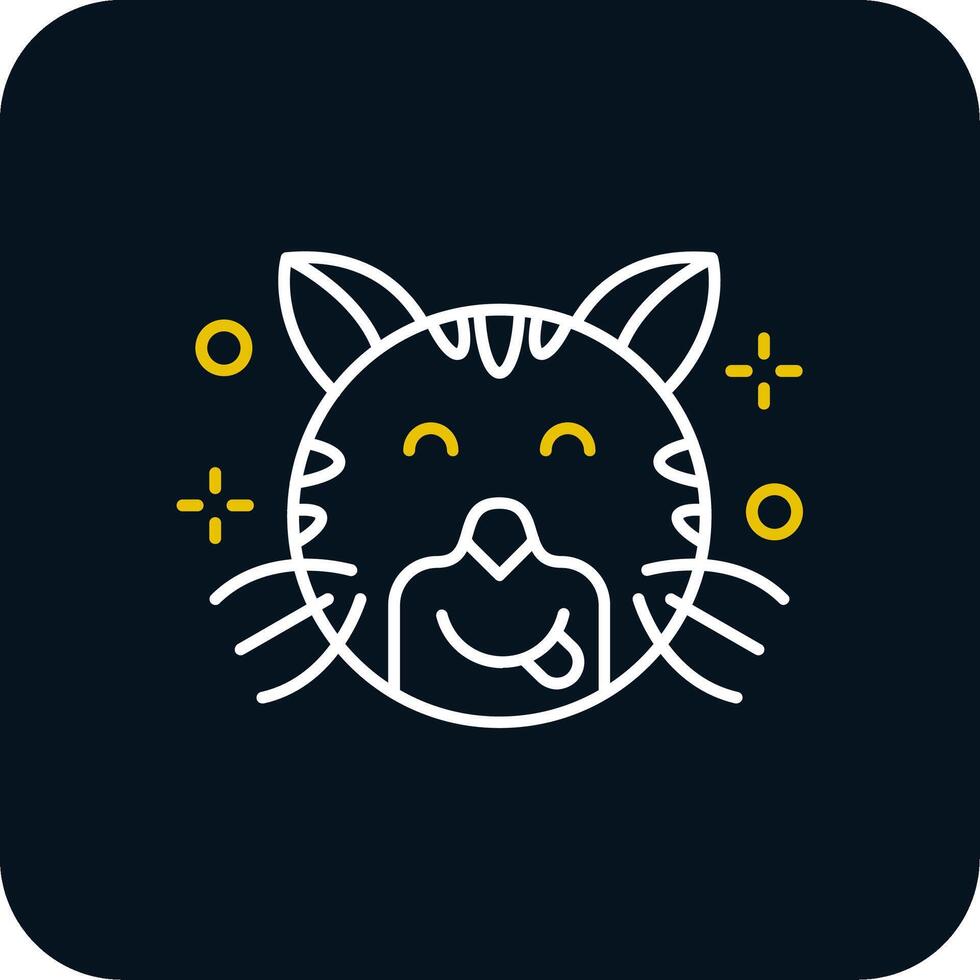 Tongue Line Yellow White Icon vector