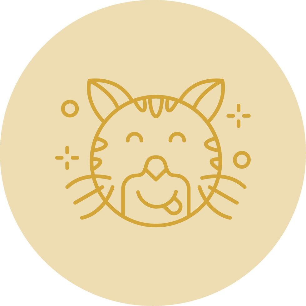 Tongue Line Yellow Circle Icon vector