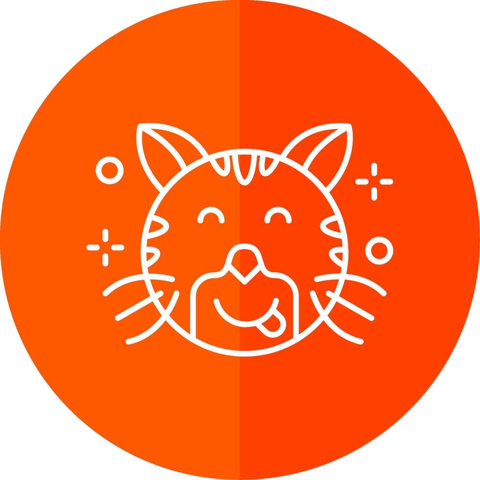Tongue Line Red Circle Icon vector