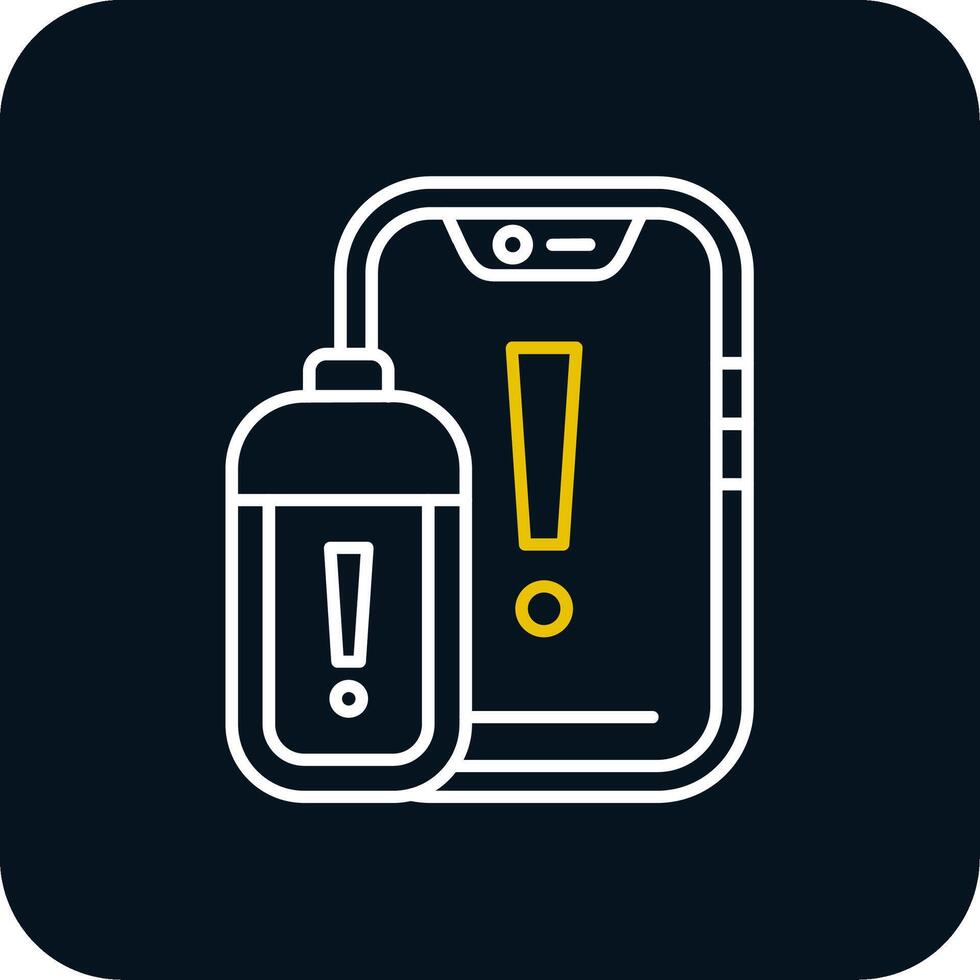 Battery Line Yellow White Icon vector